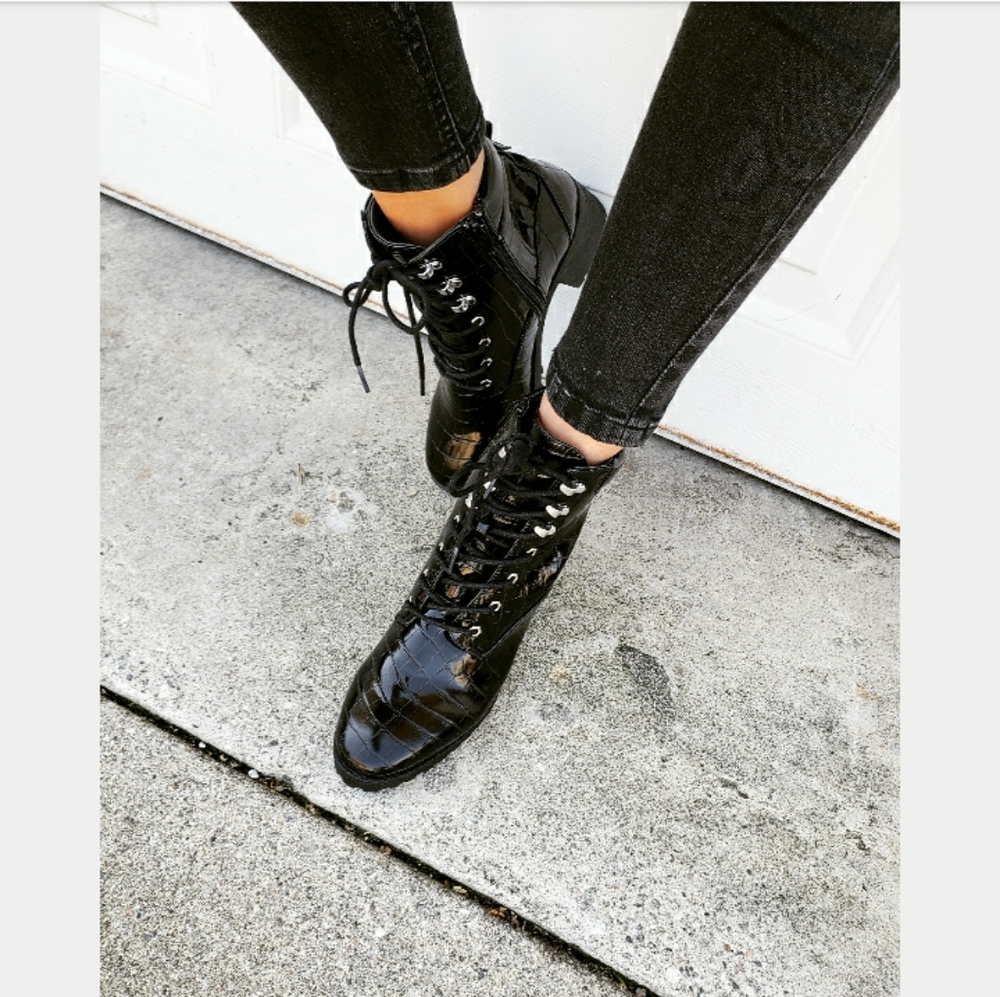 Super Trooper// black croc print boot - Picture 8 of 8
